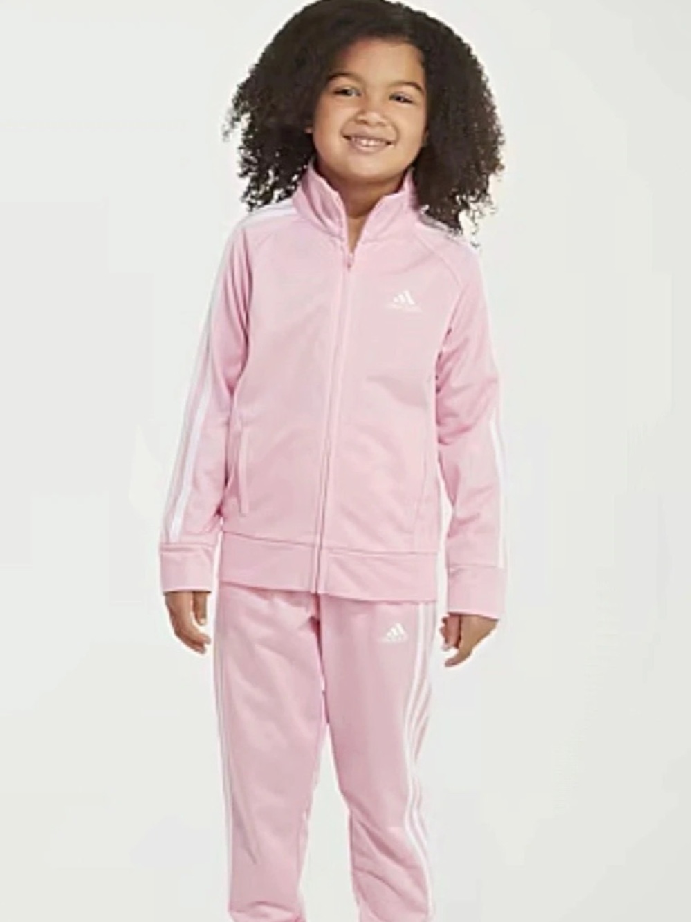 adidas Girls Classic Tricot Track Suit Girls Size 7 Pink
